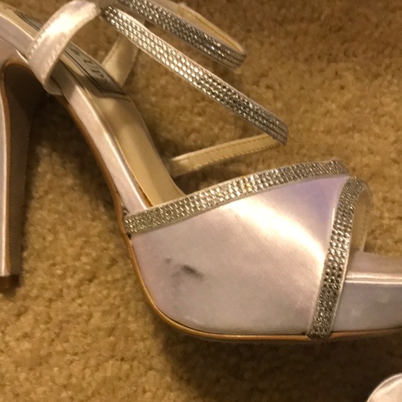 White and silver rhinestones 4” heels: Touch Ups 7 - Picture 7 of 8